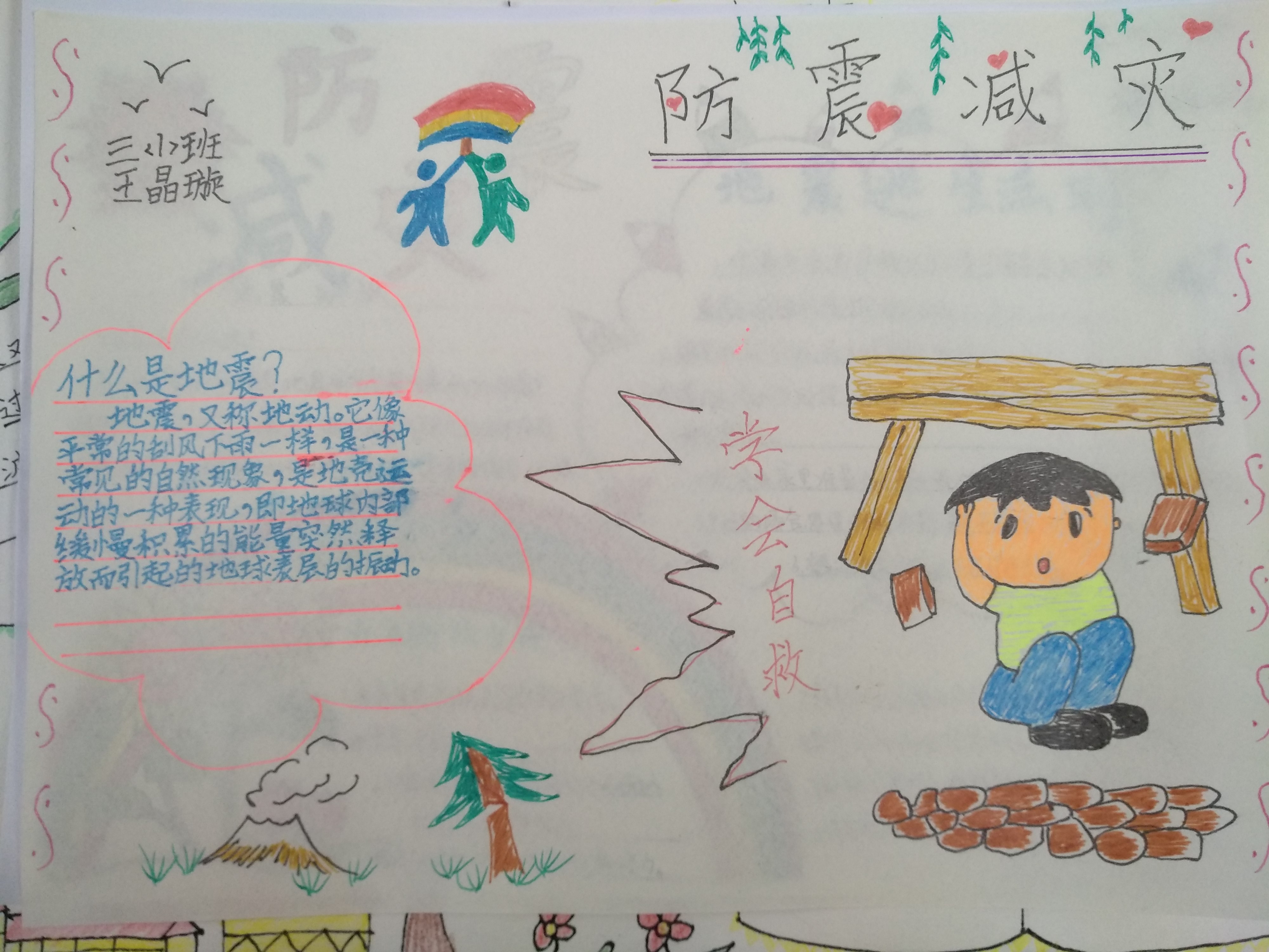 防震减灾手抄报