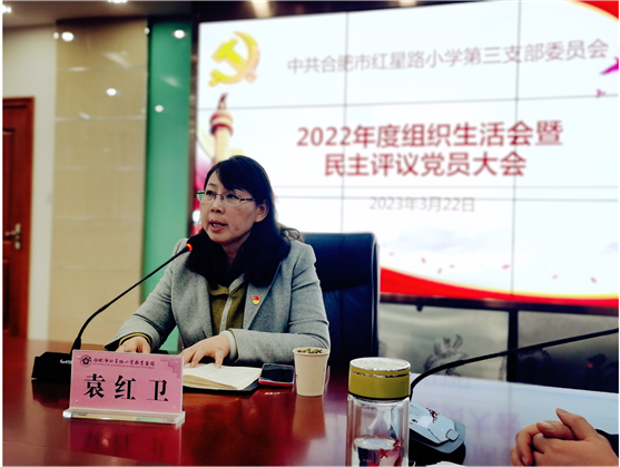 合肥市红星路小学党总支召开2022年度组织生活会暨民主评议党员大会